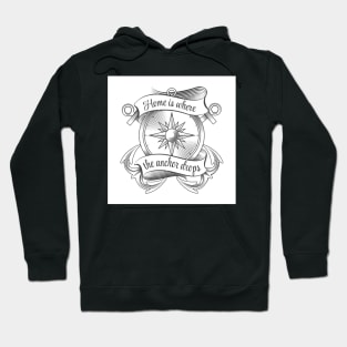 Compass with Anchors Tattoo Hoodie